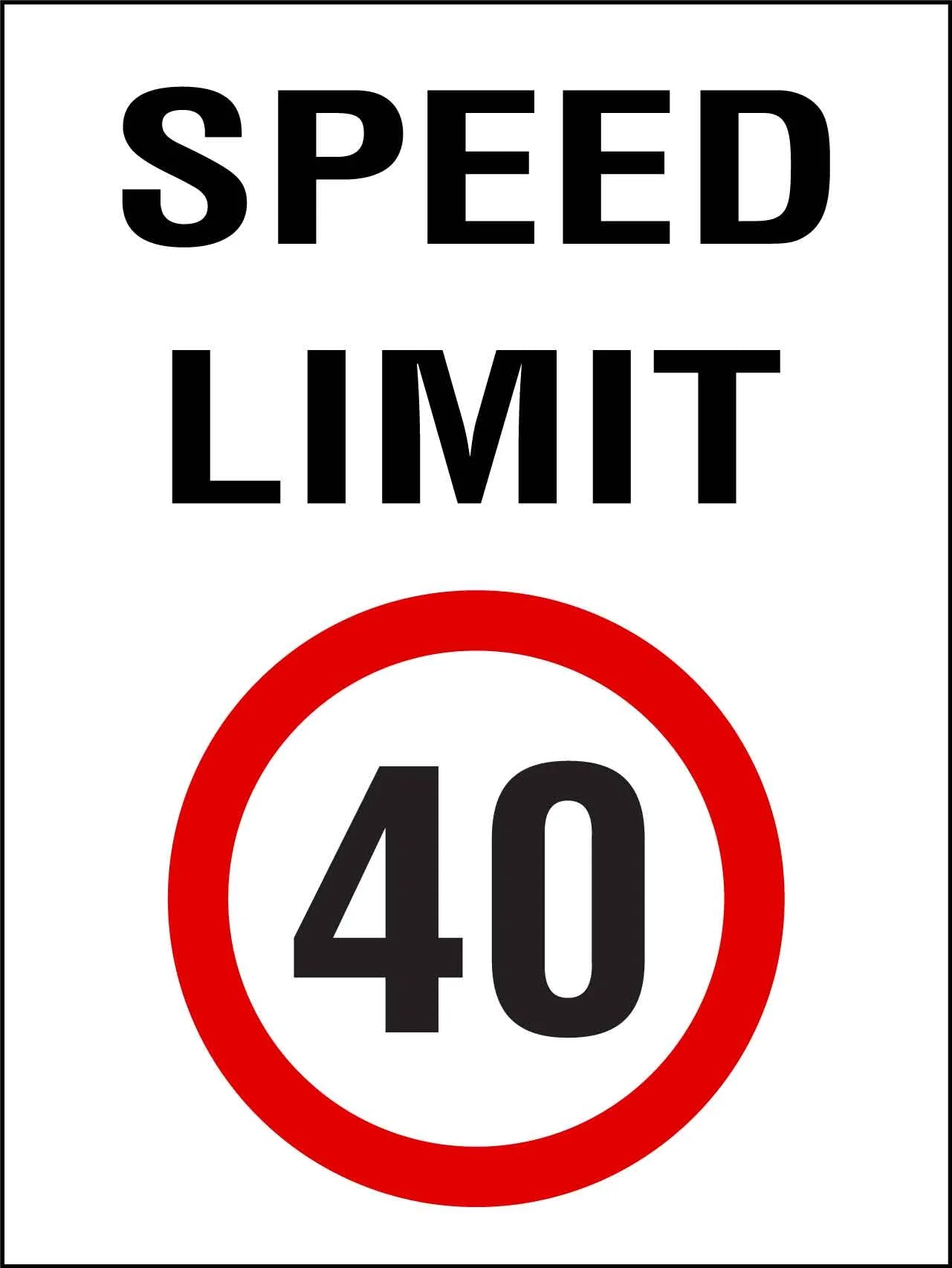 40km speed limit sign